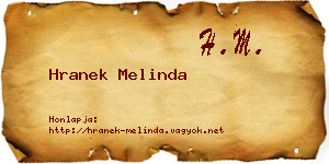 Hranek Melinda névjegykártya